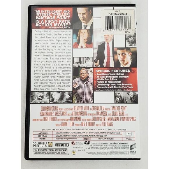 Vantage Point (2008 Film) Thriller/Action [DVD] - Picture 3 of 3